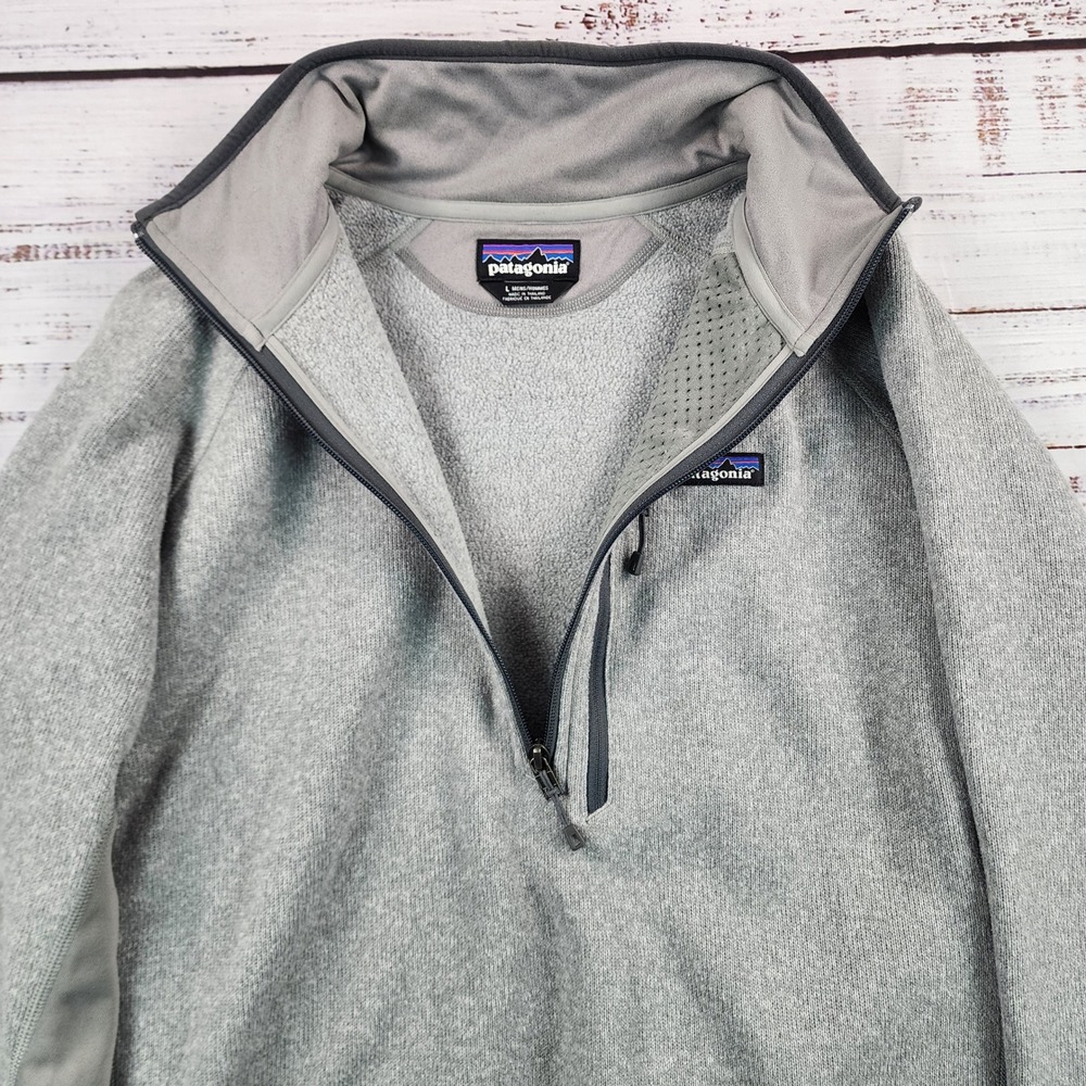 Patagonia Mens Performance Better Sweater 1/4 Zip Fleece Grey 25980 Large